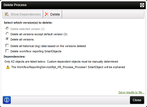 Delete All versions with all instances